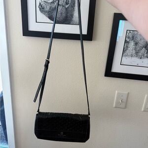 kate spade Black Quilted Leather Crossbody with Adjustable Strap